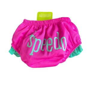 Speedo Diaper Swim‎ Cover Baby Small Pink Green UV50 Sun Protection NEW